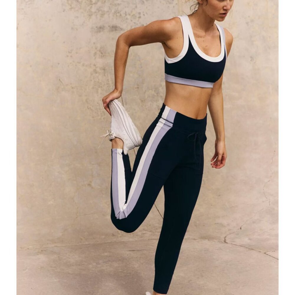 Free People Never Better Color Block Slim Jogger Pants